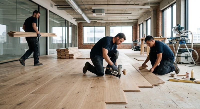 Our team working on Wood Floor Service projects in King County, WA