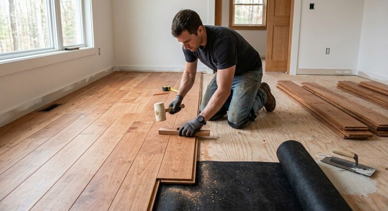 Cherry Floor Installation in King County, WA