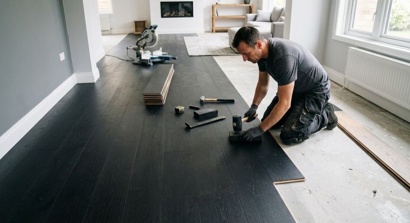 Dark Wood Floor Installation in King County, WA